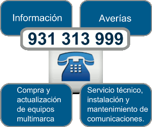 Teléfono del Servicio Tecnico Alcatel de Telecon Sistemas: 932289110